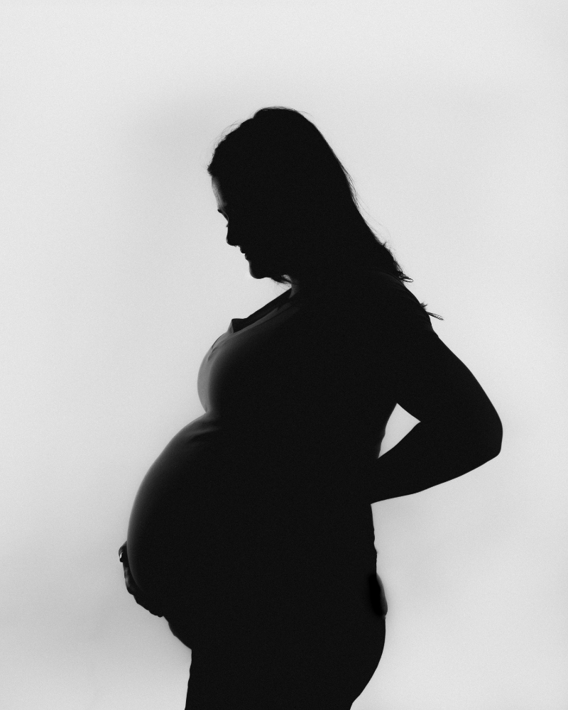 Pregnancy silhouette photo taken at Photo Studio by the Pinckards on Glen St in Queensbury, NY